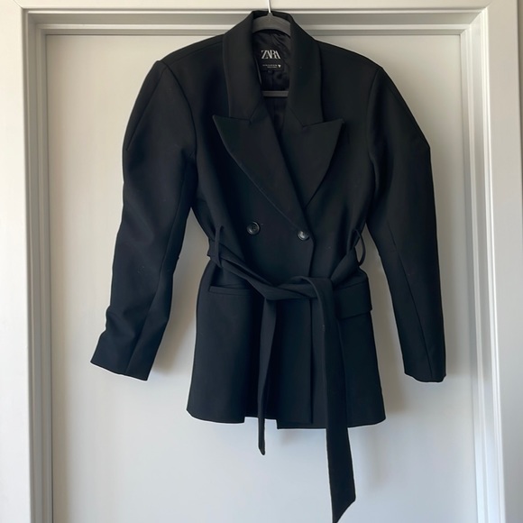 Zara XS Boxy Oversized Blazer Black - Picture 3 of 6
